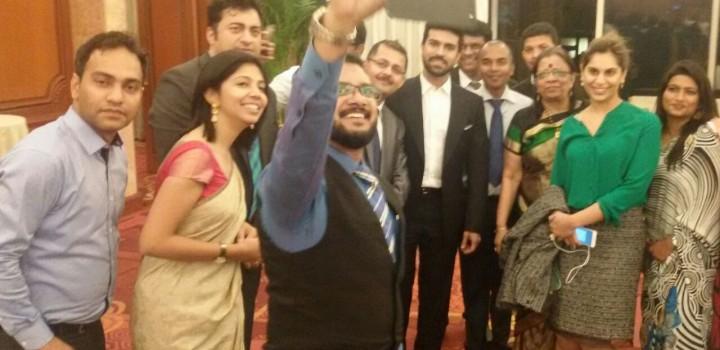 Tollywood actor Ram Charan at Apollo Life Jiyo press release.