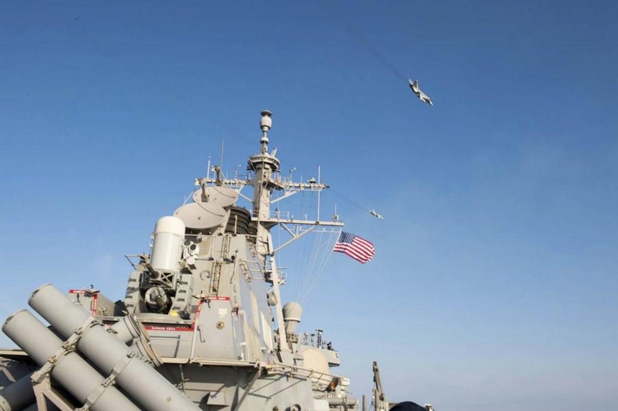 Two Russian warplanes flew simulated attack passes near a U.S. guided missile destroyer in the Baltic Sea, the U.S. military said, with one official describing them as one of the most aggressive interactions in recent memory. Russian jets fly,Russian jets fly over U.S Ship,Two Russian warplanes,Russian warplanes,warplanes,U.S. military