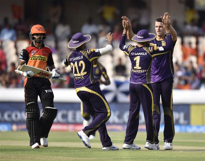 Kolkata Knight Riders (KKR) rode on an unbeaten 60-ball knock of 90 from captain Gautam Gambhir after an impressive bowling performance to grab an eight-wicket victory over Sunrisers Hyderabad in an Indian Premier League (IPL) encounter at the Rajiv Gandhi International Stadium on Saturday. Sunrisers Hyderabad vs Kolkata Knight Riders,Sunrisers Hyderabad,Kolkata Knight Riders,David Warner,IPL 2016,IPL,IPL 9,Indian Premier League,Indian Premier League 2016,Indian Premier League 9,Kolkata Knight Riders beat Hyderabad by 8 wickets,Kolkata Knigh