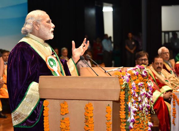 Prime Minister Narendra Modi on Tuesday said India has the wealth of knowledge to lead the world in the 21st century. Narendra Modi,Prime Minister Narendra Modi,India's wealth to lead the world,Modi in Jammu,Shri Mata Vaishno Devi University,Modi address,PM Narendra Modi address,Narendra Modi address