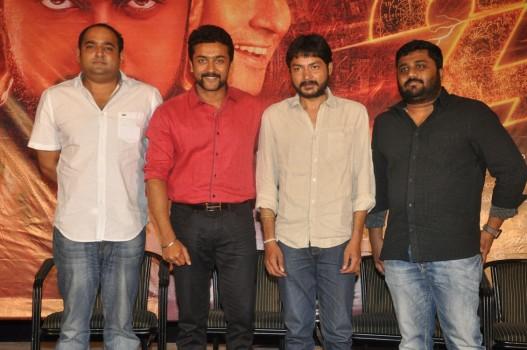 Suriya's upcoming movie 24 Press meet held in Hyderbad.