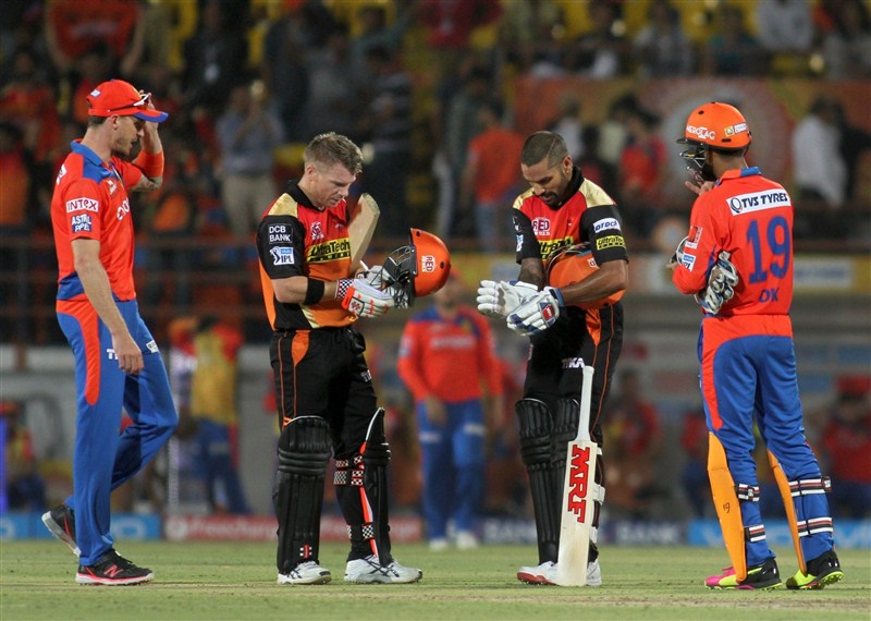 Sunrisers Hyderabad ended Gujarat Lions' three-match winning streak with a 10-wicket thumping win in an Indian Premier League (IPL) encounter at the Saurashtra Cricket Association Stadium on Thursday. Sunrisers Hyderabad beat Gujarat Lions,Sunrisers Hyderabad beat Gujarat Lions by 10 wickets,Sunrisers Hyderabad,Gujarat Lions,Indian Premier League,Indian Premier League 2016,Indian Premier League 9,IPL 2016,IPL 9,IPL,IPL pics,IPL images,IPL photos,IPL pi