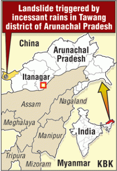 Several killed in landslide triggered by rain in Arunachal Pradesh's Tawang district
