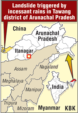 Several killed in landslide triggered by rain in Arunachal Pradesh's Tawang district Arunachal pradesh,arunachal,tawang,tawang district,landslide,killed