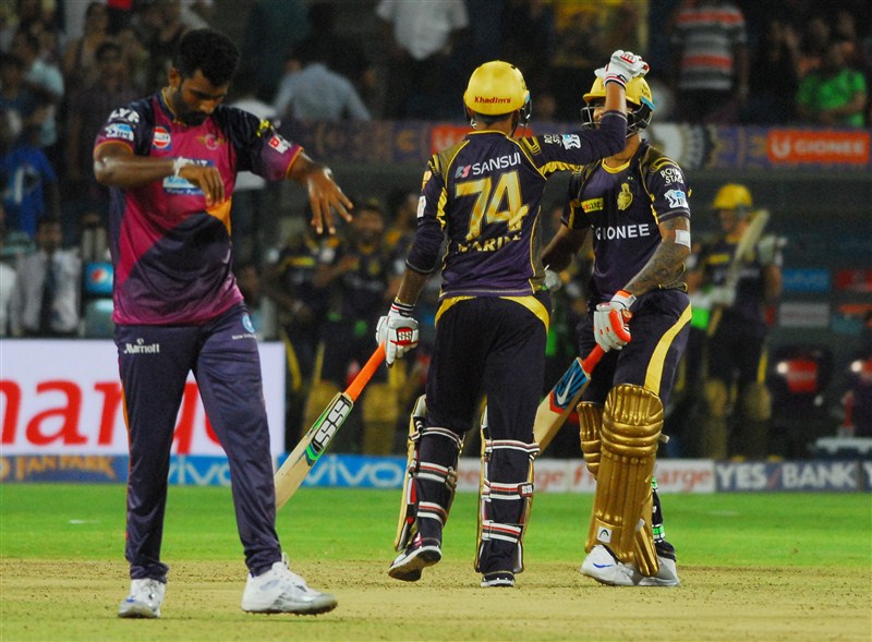 Suryakumar Yadav's 49-ball 60 was the backbone of the Kolkata Knight Riders' (KKR) run chase as they hunted down Rising Pune Supergiants' 160/5 with two wickets and three balls to spare in a closely-fought Indian Premier League (IPL) encounter at the Maharashtra Cricket Association Stadium on Sunday. Kolkata Knight Riders beat Rising Pune Supergiants,Kolkata Knight Riders,Rising Pune Supergiants,Suryakumar Yadav,Indian Premier League,Indian Premier League 2016,Indian Premier League 9,IPL 2016,IPL 9,IPL pics,IPL images,IPL photos,IPL stills