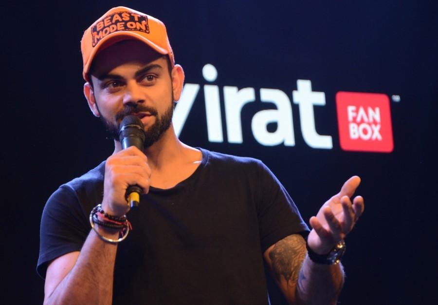 Indian Cricketer Virat Kohli at the launch of Virat Kohli,VIrat Fan Box,Virat Kohli at the launch of 'VIrat Fan Box',Virat Kohli launches VIrat Fan Box,Indian Cricketer Virat Kohli,Cricket player Virat Kohli,actress Virat Kohli,Virat Kohli pics,Virat Kohli images,Virat Kohli stills,Virat Ko
