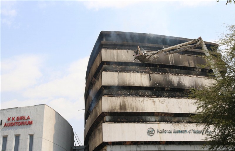 A massive fire destroyed the National Museum of Natural History (NMNH) early morning on Tuesday, reducing its priceless collection including fossils to ashes, officials said. Massive Fire at Delhi Museum,Fire at Delhi Museum,Delhi Museum,Natural History,National Museum of Natural History
