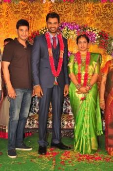 Producer Sakhamuri Mallikarjuna Rao's son Siva and Anusha Wedding Reception held at the Cyber Convention Centre in Hyderabad.