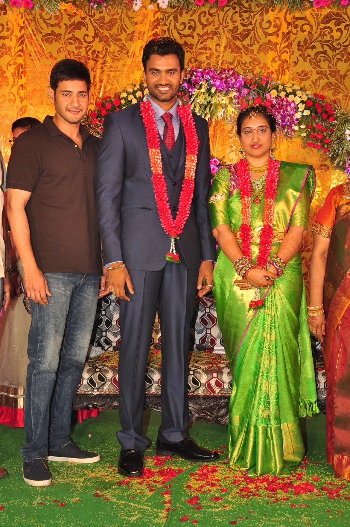 Producer Sakhamuri Mallikarjuna Rao's son Siva and Anusha Wedding Reception held at the Cyber Convention Centre in Hyderabad. Mahesh Babu,Mahesh Babu at Siva and Anusha Wedding Reception,Siva and Anusha Wedding Reception,Siva and Anusha,Siva Wedding Reception,Anusha Wedding Reception,Krishna,Vijaya Nirmala,Nagineedu,Shyam Prasad Reddy,R Narayana Murthy,Siva and Anusha Wedding Re