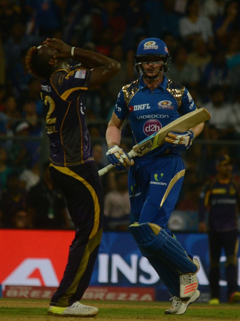 Riding on skipper Rohit Sharma's unbeaten 68 alongside Kieron Pollard's quickfire 17-ball 51, defending champions Mumbai Indians outclassed Kolkata Knight Riders by six wickets in an Indian Premier League (IPL) cricket match at the Wankhede Stadium on Thursday. Mumbai Indians,Kolkata Knight Riders,Mumbai Indians beat Kolkata Knight Riders by 6 wickets,Mumbai Indians beat Kolkata Knight Riders,Rohit Sharma,Kieron Pollard,Indian Premier League,Indian Premier League 2016,Indian Premier League 9,IPL 2016,IPL pics,IP