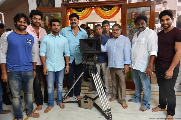 Megastar Chiranjeevi's highly anticipated 150th film, yet-untitled Telugu remake of Tamil blockbuster Chiru 150,Chiru 150 launch,Chiranjeevi's Kaththilantodu movie launch,Chiranjeevi,Kaththilantodu movie launch,Kaththilantodu,Kaththilantodu movie launch pics,Kaththilantodu movie launch images,Kaththilantodu movie launch stills,Pawan kalyan,Kaththilan