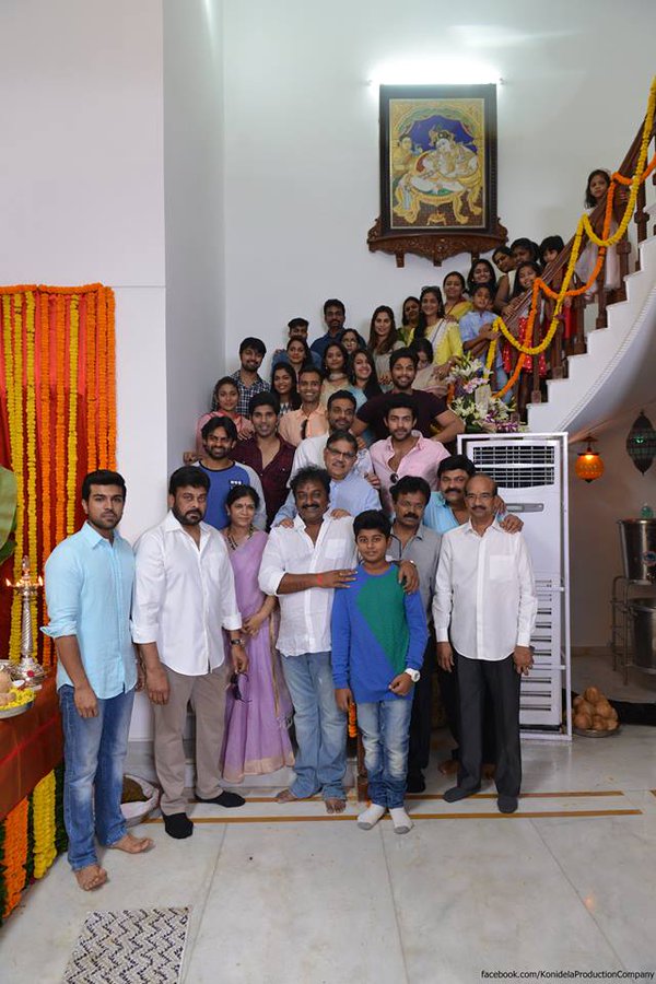 Megastar Chiranjeevi's highly anticipated 150th film, yet-untitled Telugu remake of Tamil blockbuster Chiru 150,Chiru 150 launch,Chiranjeevi's Kaththilantodu movie launch,Chiranjeevi,Kaththilantodu movie launch,Kaththilantodu,Kaththilantodu movie launch pics,Kaththilantodu movie launch images,Kaththilantodu movie launch stills,Pawan kalyan,Kaththilan