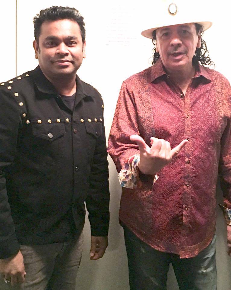 Two-time Oscar-winning composer A.R Rahman says he found it A.R. Rahman,AR Rahman,A.R. Rahman performed with Carlos Santana,AR Rahman with Carlos Santana,Carlos Santana,musician Carlos Santana,Oscar-winning composer AR Rahman
