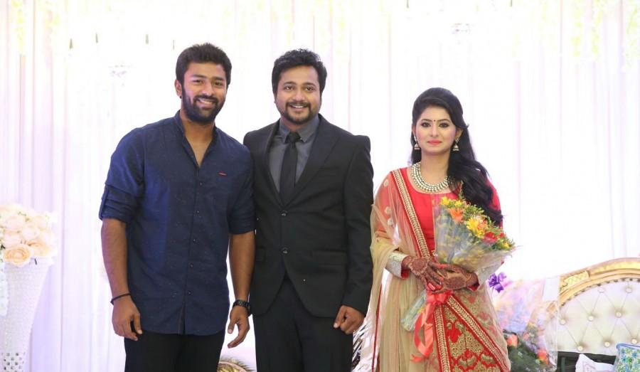 Actor Bobby Simha and Actress Reshmi Menon Wedding Reception held at Chennai. Celebs like Rana Daggubati, Arya, Shanthanu Bhagyaraj and others graced the event. Bobby Simhaa,Bobby Simhaa wedding reception,Bobby Simhaa & Reshmi Menon's wedding reception,Reshmi Menon's wedding reception,Bobby Simhaa reception,Rana Daggubati,Arya,Shanthanu Bhagyaraj,Vivek,Cell Murugan,Bobby Simhaa wedding reception pic
