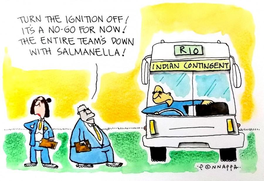 IBTimes Cartoon 2016 rio olympics,indian contingent for rio olympics,Salman Khan Rio Olympics,Salman Khan Rio Olympics controversy