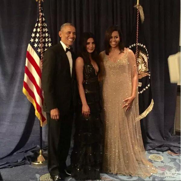 Actress Priyanka Chopra was elated to meet the Priyanka Chopra,Priyanka Chopra meets Barack Obama,Barack Obama,Michelle Obama,White House Correspondents Dinner,Priyanka Chopra at White House Correspondents Dinner,First Lady Michelle Obama