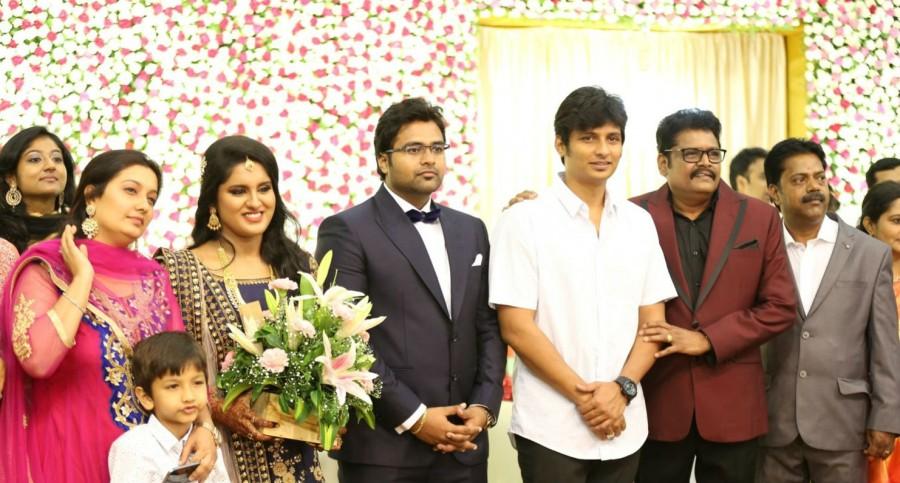 Kollywood movie director KS Ravikumar daughter Maalica and Arjun Krishnan Wedding Reception held at Chennai. Celebs like Kamal Haasan, Prabhu Deva, Sudeep and others graced the event. Director KS Ravikumar daughter Maalica Wedding Reception,Director KS Ravikumar daughter Maalica Wedding,KS Ravikumar daughter Maalica Wedding,Kamal Haasan,Prabhu Deva,Sudeep,Srikanth,Vandhana,AVM Saravanan,P Vasu,Akshara Haasan,Bobby Simha,Goundamani,Vish