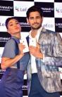 Bollywood actress Jacqueline Fernandez and actor Sidharth Malhotra during the launch of new smartphone LeEco in Mumbai.