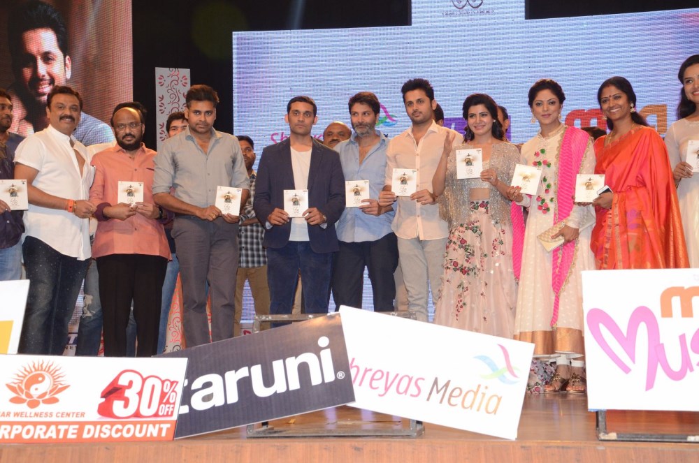 Telugu upcoming movie 'A..Aa' (Anasuya Ramalingam vs Anand Vihari) audio launch held at Shilpakala Vedika in Hyderabad. A..Aa,A..Aa audio launch,Anasuya Ramalingam vs Anand Vihari,Nithin,Samantha,Pawan Kalyan,A..Aa audio launch pics,A..Aa audio launch images,A..Aa audio launch pictures,A..Aa audio launch photos,A..Aa audio launch stills