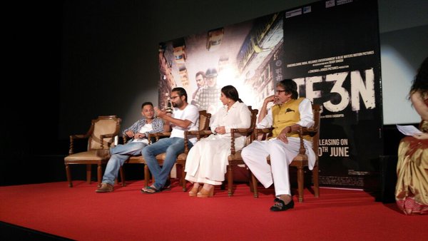 Bollywood actor Amitabh Bachchan at TE3N trailer launch. TE3N trailer,Amitabh Bachchan at TE3N trailer launch,TE3N trailer launch,TE3N trailer launch pics,TE3N trailer launch images,TE3N trailer launch photos,TE3N trailer launch stills,TE3N trailer launch pictures,TE3N trailer pics,TE3N trailer images,TE3N trai