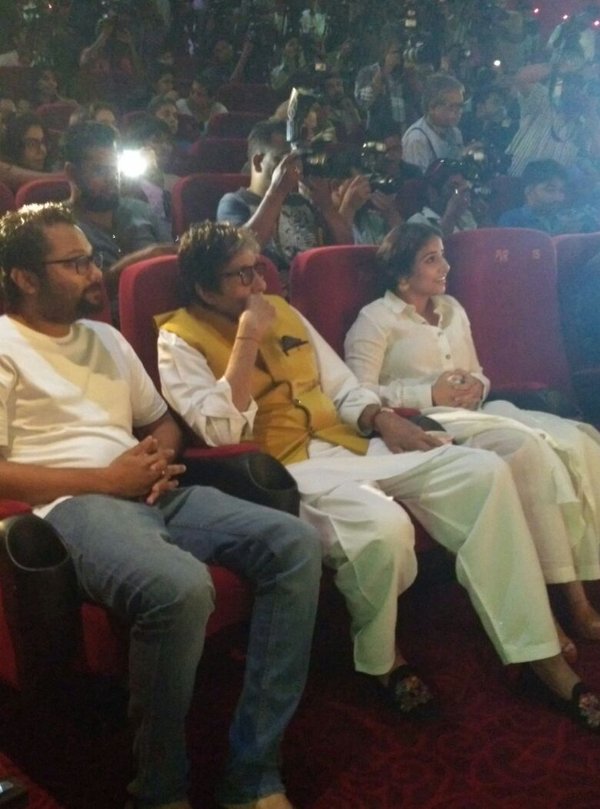 Bollywood actor Amitabh Bachchan at TE3N trailer launch. TE3N trailer,Amitabh Bachchan at TE3N trailer launch,TE3N trailer launch,TE3N trailer launch pics,TE3N trailer launch images,TE3N trailer launch photos,TE3N trailer launch stills,TE3N trailer launch pictures,TE3N trailer pics,TE3N trailer images,TE3N trai