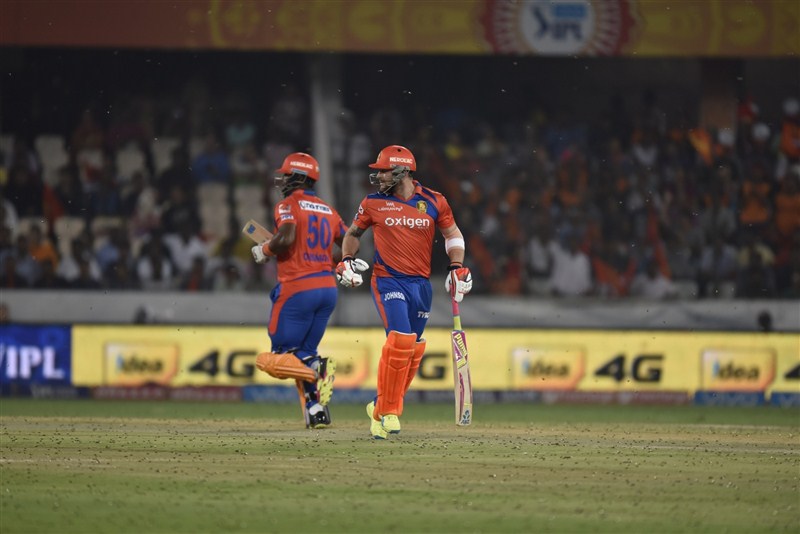 Sunrisers Hyderabad inflicted the third consecutive loss on Gujarat Lions with a five-wicket victory to jump to the fourth spot of the IPL at the Rajiv Gandhi International Cricket Stadium on Friday. Sunrisers Hyderabad trash Gujarat Lions,Sunrisers Hyderabad beat Gujarat Lions,Sunrisers Hyderabad vs Gujarat Lions,Sunrisers Hyderabad,Gujarat Lions,IPL 2016,IPL pics,IPL images,IPL photos,IPL stills,IPL pictures