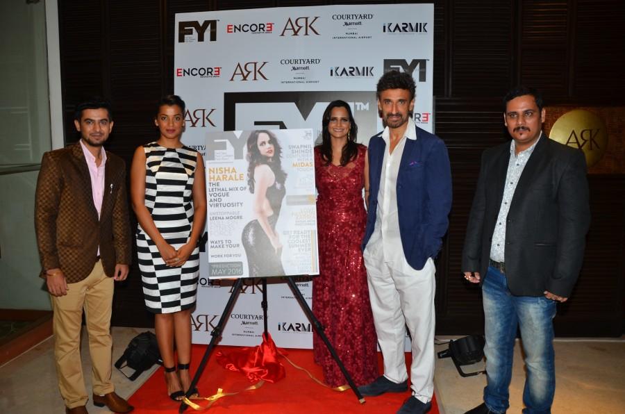 The unveiling of Fashion You Intimate May cover by the gorgeous Mugdha Godse and talented Rahul Dev at Courtyard by Mariott. Mugdha Godse and Rahul Dev,Mugdha Godse,Rahul Dev,Sumit Zarchobe,Nisha Harale,Rohit Alag,FYI,FYI Magazine