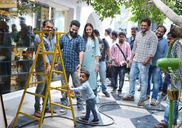 NTR's Son Abhay at Janatha Garage Sets. Samantha, Lakshmi Pranathi, Koratala Siva and Ajay at the spot. NTR,Jr Ntr,NTR's son Abhay,Abhay at Janatha Garage Sets,Janatha Garage,telugu movie Janatha Garage,Janatha Garage working stills,Samantha,Lakshmi Pranathi,Koratala Siva,Ajay,Janatha Garage Sets,Janatha Garage on the Sets