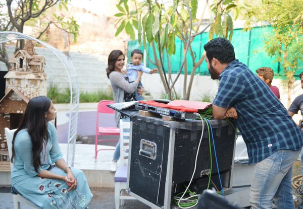 NTR's Son Abhay at Janatha Garage Sets. Samantha, Lakshmi Pranathi, Koratala Siva and Ajay at the spot. NTR,Jr Ntr,NTR's son Abhay,Abhay at Janatha Garage Sets,Janatha Garage,telugu movie Janatha Garage,Janatha Garage working stills,Samantha,Lakshmi Pranathi,Koratala Siva,Ajay,Janatha Garage Sets,Janatha Garage on the Sets