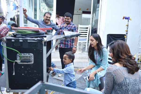 NTR's Son Abhay at Janatha Garage Sets. Samantha, Lakshmi Pranathi, Koratala Siva and Ajay at the spot. NTR,Jr Ntr,NTR's son Abhay,Abhay at Janatha Garage Sets,Janatha Garage,telugu movie Janatha Garage,Janatha Garage working stills,Samantha,Lakshmi Pranathi,Koratala Siva,Ajay,Janatha Garage Sets,Janatha Garage on the Sets