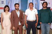 Actors Emraan Hashmi, Prachi Desai and Cricketer Mohammad Azharuddin during a press conference to promote their upcoming film 