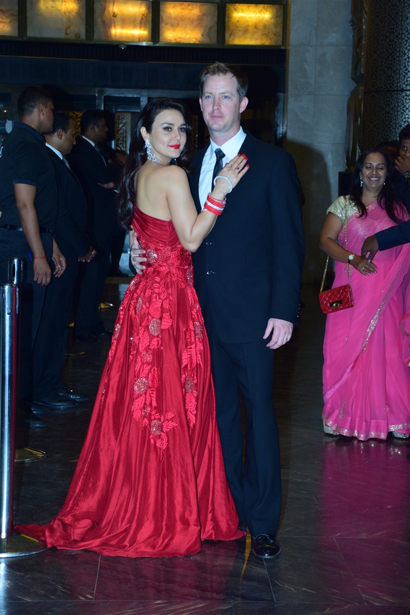 Actress Preity Zinta, who recently married to Gene Goodenough in February in Los Angeles, finally celebrated her wedding back home in Mumbai. Preity Zinta wedding reception,Preity Zinta reception,Salman Khan,Lulia Vantur,Shah Rukh Khan,Yuvraj Singh,Preity Zinta wedding reception pics,Preity Zinta wedding reception images,Preity Zinta wedding reception photos,Preity Zinta wedding reception still