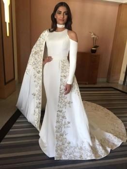 Bollywood actress Sonam Kapoor lived up to her fashionista tag as she walked the red carpet of the 69th Cannes Film Festival on Sunday in a bespoke all-white floor-sweeping gown.