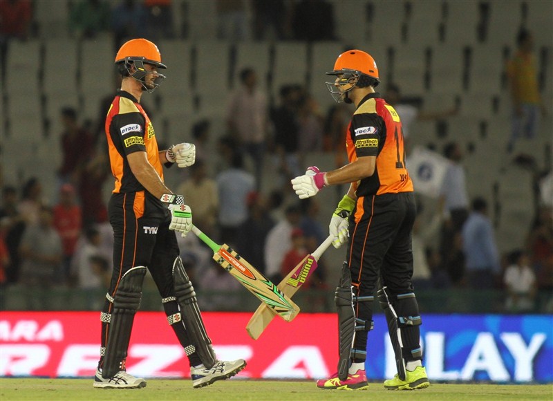 Sunrisers Hyderabad strengthened their position at the top of the points table with a seven-wicket win over Kings XI Punjab at the Punjab Cricket Association Stadium on Sunday. Sunrisers Hyderabad trash Kings XI Punjab by 7 wkts,Sunrisers Hyderabad trash Kings XI Punjab,Sunrisers Hyderabad beat Kings XI Punjab,Sunrisers Hyderabad,Kings XI Punjab,IPL 2016,IPL pics,IPL images,IPL photos,IPL stills,IPL pictures