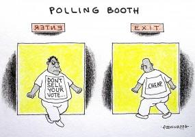 IBTimes Cartoon,Ponnappa  cartoon,vote cartoon,election cartoon