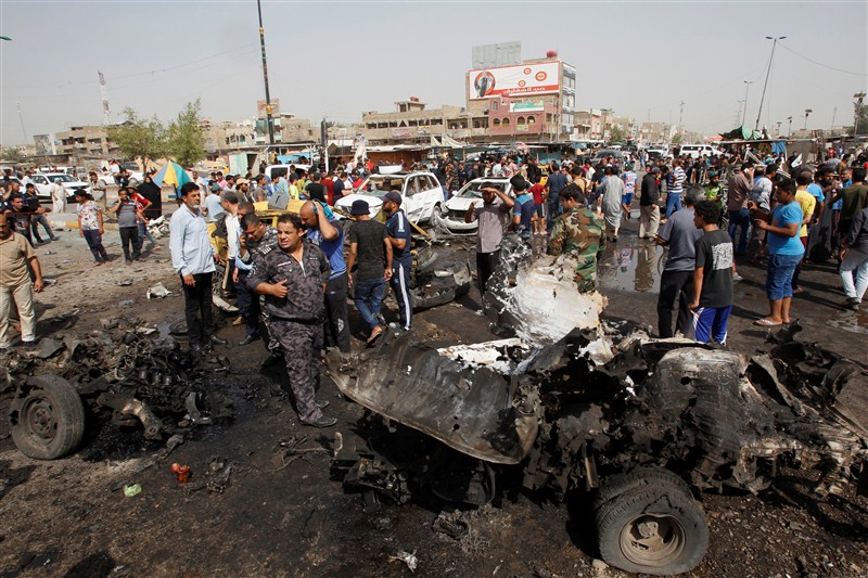 At least 72 people were killed by three bombings, extending the deadliest spate of attacks in the Iraqi capital so far this year. Baghdad,blast in Baghdad,Baghdad bomb blast,Baghdad blast,Baghdad bombing,Iraq