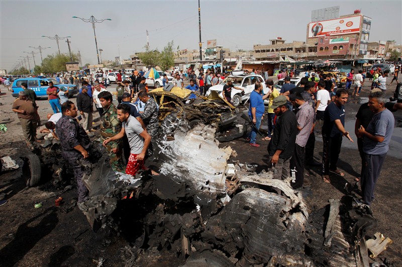At least 72 people were killed by three bombings, extending the deadliest spate of attacks in the Iraqi capital so far this year. Baghdad,blast in Baghdad,Baghdad bomb blast,Baghdad blast,Baghdad bombing,Iraq