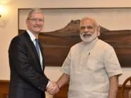 Apple CEO Tim Cook meets Narendra Modi.