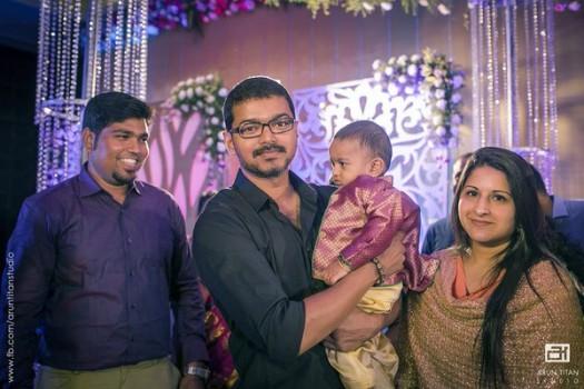 South Indian actor Vijay, Sangeetha at Jothiram and Pavithra Engagement.