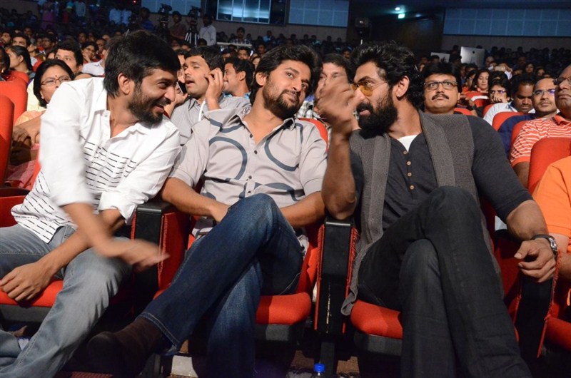 Telugu movie Gentleman Audio Launch held in Hyderabad. Celebs like Nani, Surabhi, Rana Daggubati and others graced the event. Gentleman Audio Launch,Gentleman,Gentleman Audio,Telugu movie Gentleman,Nani's Gentleman Audio Launch,Nani,Surabhi,Niveda Thomas,Sri Mukhi,Eesha,Mohan Krishna Indraganti,Mani Sharma,Rana Daggubati,Gentleman Audio Launch pics,Gentleman Audio Launch im
