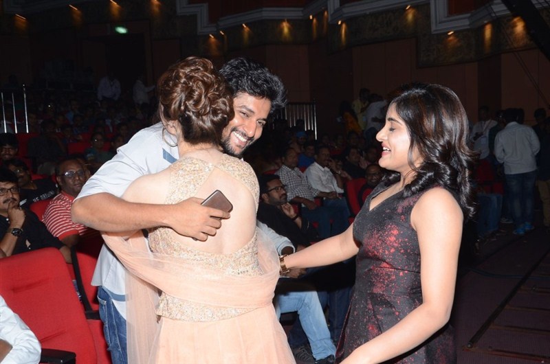 Telugu movie Gentleman Audio Launch held in Hyderabad. Celebs like Nani, Surabhi, Rana Daggubati and others graced the event. Gentleman Audio Launch,Gentleman,Gentleman Audio,Telugu movie Gentleman,Nani's Gentleman Audio Launch,Nani,Surabhi,Niveda Thomas,Sri Mukhi,Eesha,Mohan Krishna Indraganti,Mani Sharma,Rana Daggubati,Gentleman Audio Launch pics,Gentleman Audio Launch im