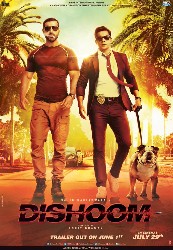 Actors John Abraham and Varun Dhawan look dapper in their police officer avatar for Dishoom,Dishoom first look,Dishoom first look poster,Varun Dhawan,John Abraham,Dishoom poster