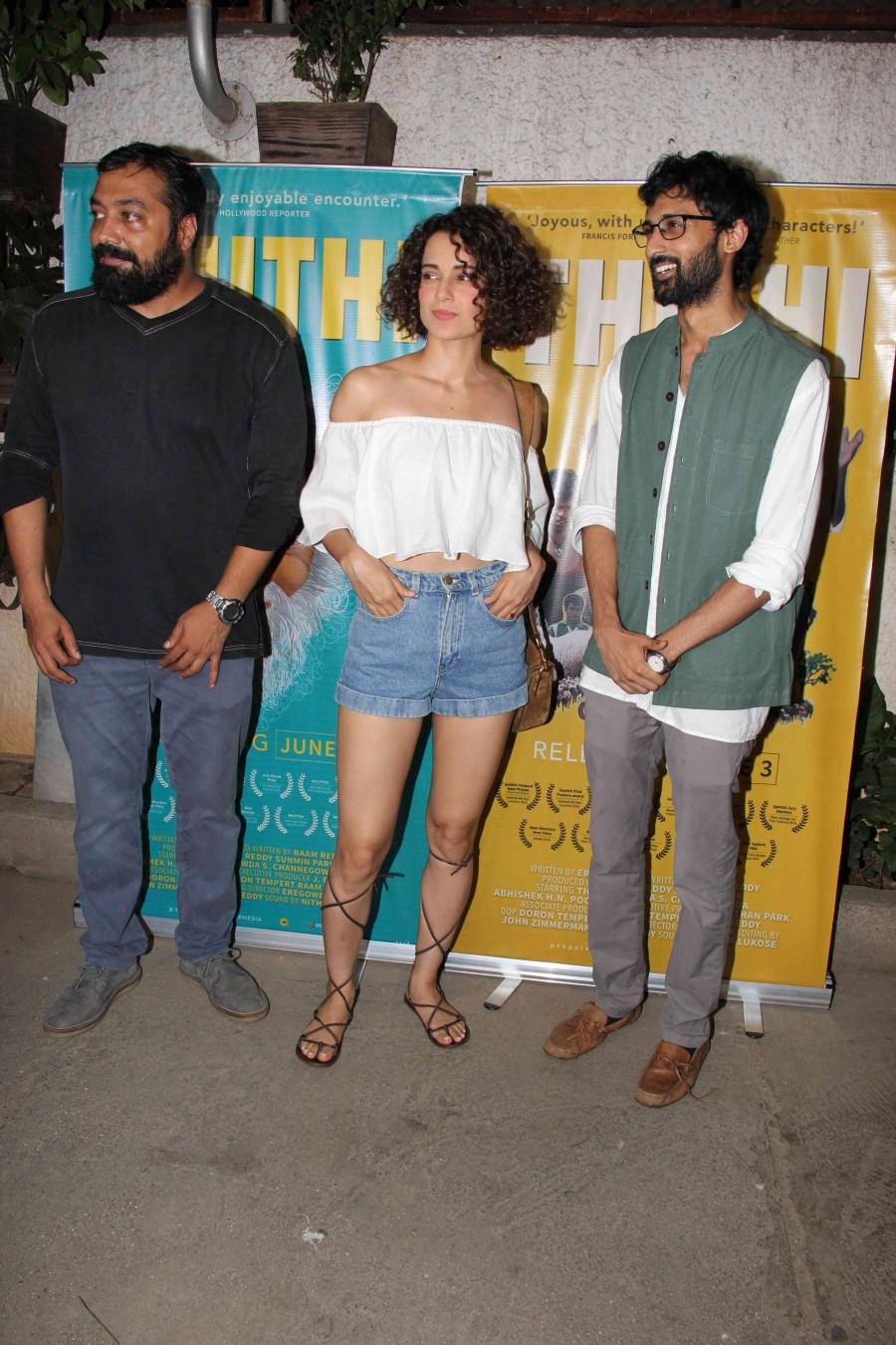 Kannada movie Thithi Special Screening held in Mumbai. Celebs like Kangana Ranaut, Shekhar Kapur, Raam Reddy, Sudhir Mishra, Anurag Kashyap, Juhi Chaturvedi and others graced the event. Thithi Special Screening,Thithi,Kangana Ranaut,Shekhar Kapur,Raam Reddy,Thithi Special Screening pics,Thithi Special Screening images,Thithi Special Screening photos,Thithi Special Screening stills,Thithi Special Screening pictures