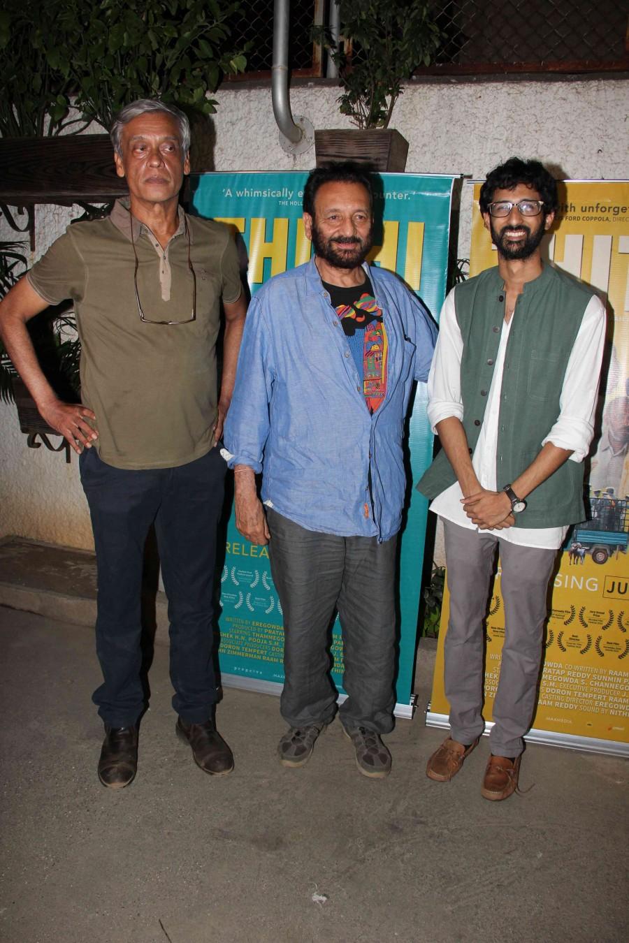 Kannada movie Thithi Special Screening held in Mumbai. Celebs like Kangana Ranaut, Shekhar Kapur, Raam Reddy, Sudhir Mishra, Anurag Kashyap, Juhi Chaturvedi and others graced the event. Thithi Special Screening,Thithi,Kangana Ranaut,Shekhar Kapur,Raam Reddy,Thithi Special Screening pics,Thithi Special Screening images,Thithi Special Screening photos,Thithi Special Screening stills,Thithi Special Screening pictures