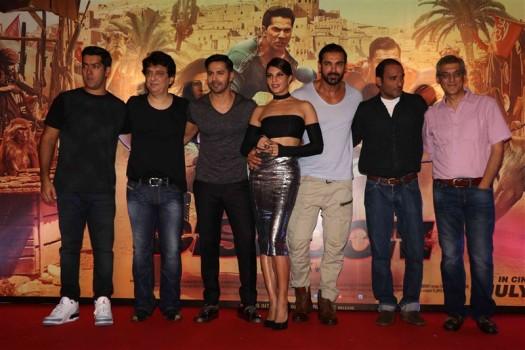 Varun Dhawan, John Abraham, Jacqueline Fernandez at Dishoom Trailer Launch.