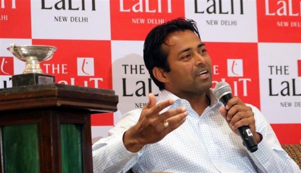 Indian tennis player Leander Paes during a press conference in New Delhi on June 7, 2016.