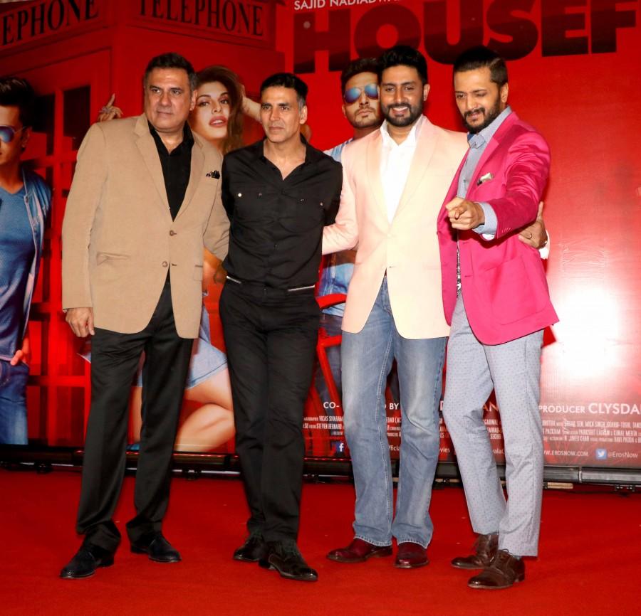 Akshay Kumar, Abhishek Bachchan, Riteish Deshmukh, Boman Irani and Chunkey Pandey along with director duo Farhad-Sajid and producer Sajid Nadiadwala got together last evening to celebrate the success of their film Housefull 3. Housefull 3,Housefull 3 Success meet,Housefull 3 Success party,Akshay Kumar,Abhishek Bachchan,Riteish Deshmukh,Boman Irani,Chunkey Pandey,Farhad-Sajid,Sajid Nadiadwala,Housefull 3 Success meet pics,Housefull 3 Success meet images,Housefull 3 Success meet