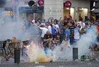 Euro 2016 tournament begins with tear gas and clashes between Marseille locals and England fans.