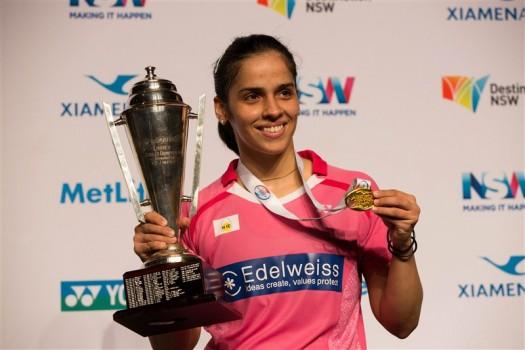 Indian star Saina Nehwal captured second Australian Badminton Open Superseries title in three years after overcoming Chinese Sun Yu in the women's singles final on Sunday.