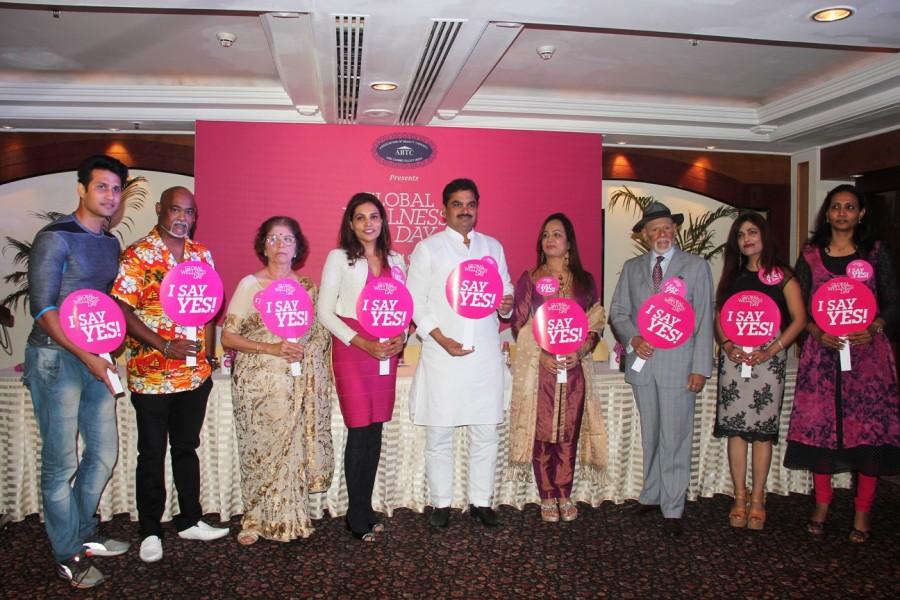 Smita Thackeray, Vinod Kambli, Rekha Chaudhari-Global Wellness Ambassador for India, Shibani Kashyap, Ram Shinde - Maharashtra Tourism Minister, Dr. Meghna Shah – Dean, The Other Song, Fitness Trainer Aditya Pratap Singh, Maya Paranjape, Wellness entrepreneurs JC Kapur & Sangram Birje and Seema Gopuskar of Association of Beauty and Cosmetology among others at the Global Wellness Day event. Global Wellness Day event,Vinod Kambli,Ram Shinde,Smita Thackeray,Rekha Chaudhari,Shibani Kashyap,Meghna Shah,Aditya Pratap Singh,Maya Paranjape,Wellness entrepreneurs JC Kapur,Sangram Birje,Seema Gopuskar